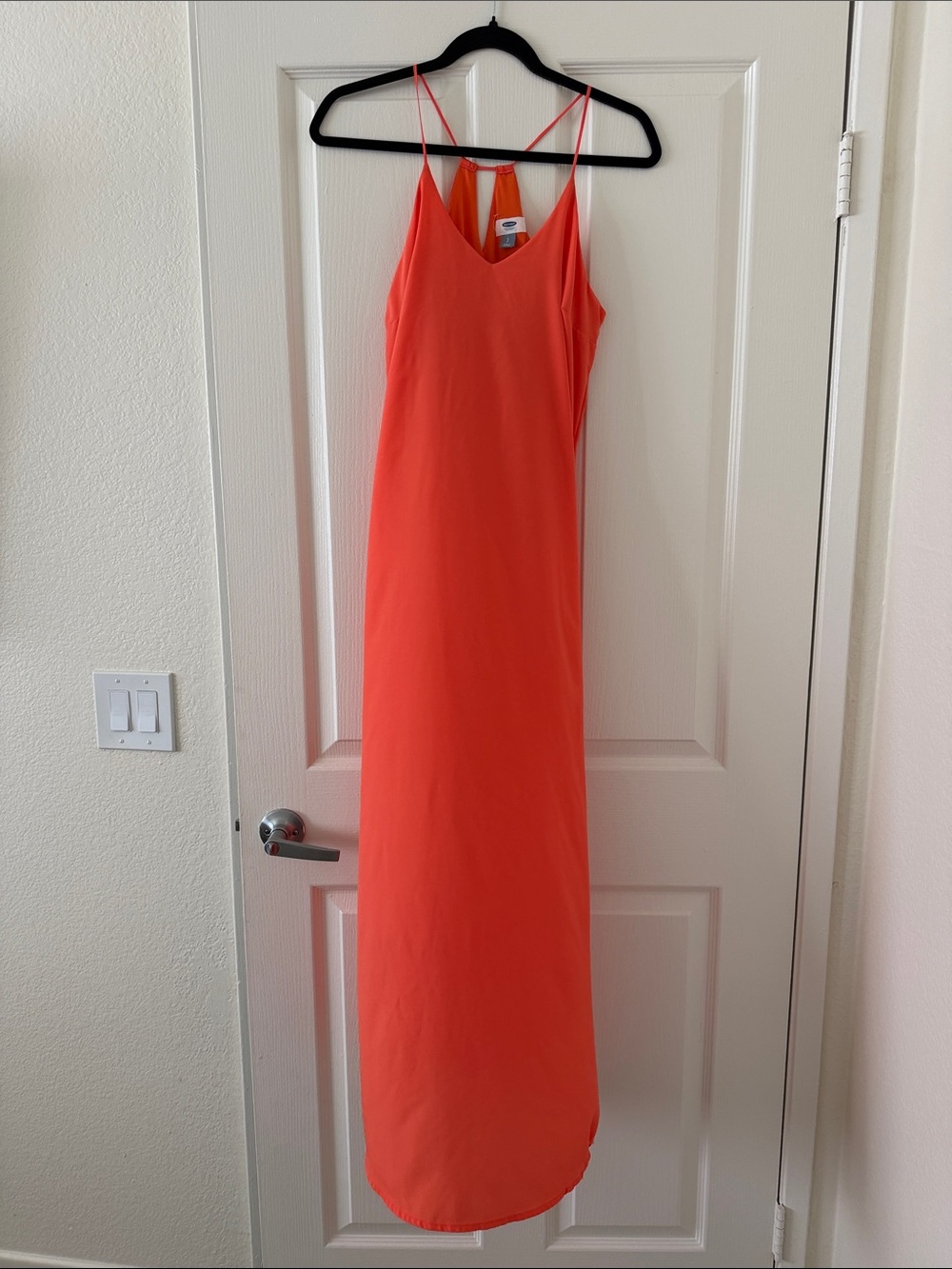 Old Navy Bright Coral Slip Maxi Dress
